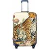Zelinge Design carino bagagli copre per valigia viaggio valigia copertura protezione antigraffio coperture, Beige chiaro leopardato floreale, for 25-28 Inch Luggages L