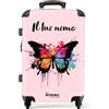 NoBoringSuitcases.com Valigia Bambini, Valigia Personalizzabile, Valigia Per Bambini, Valigia Grande, TSA, Trolley Bimba, Valigia Ragazza, Valigia Grande 23 kg (67 cm - 72 L), (Farfalla - Arcobaleno)