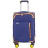 NPLE Bagaglio a Mano S Espandibile 58x40x25 cm, Trolley in Nylon Premium con 4 Ruote Girevoli, Chiusura a Combinazione, Interno Organizzato, Design Navy e Giallo