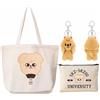 KASENFASHION Harajuku Fan Set - Streetwear Unisex Harajuku pacchetto regalo con portachiavi, borsa a tracolla e borsa cosmetica per fan, Beige-B., 45*35*15cm, Beauty case