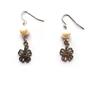 Generic Orecchini boho con perle di acqua dolce coltivate e ciondolo quadrifoglio, orecchini boho, Made in Italy, Bijoux da donna, Lavorazione Artigianale