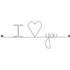 BijouxdeMur.com Et si les murs portaient Messaggio e forma in filo di ferro - I love you