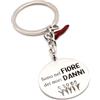 Handmade Portachiavi sono nel fiore dei miei danni - Portachiavi inciso in acciaio. con frase