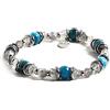 PSS Bracciale pietra dura naturale Apatite e Quarzo Fume' elastico con distanziatori in acciaio