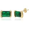 Meissa Smeraldo quadrato Orecchini per le donne Argento 925 fatto a mano Smeraldo Orecchini d'oro Maggio Birthstone Gioielli Regalo Dichiarazione Orecchini(C)