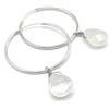 Generico Cerchi in Argento 925, Orecchini con Gocce in Quarzo, Pendenti Pietre Dure, Diametro 30 mm, Gioielli Minimalisti, Bijoux, Regalo per Lei