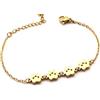 Generico Bracciale Minimal zampine - Bracciale mini zampine - Bracciale impronte (Oro Giallo, Quattro Zampe)