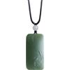 ReadJade Intagliato A Mano Naturale Diaspro Pesci Ciondolo Collana Verde Scuro Hetian Giada Pesce Amuleto Clavicola Catena
