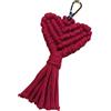 Generico Portachiavi Cuore Macramè Fatto a Mano - Accessorio Rosso 5,6x15 cm - Made In Italy Artigianale - Portachiavi Originale Idea Regalo Donna Uomo