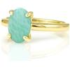ANEMONE JEWELRY Anemone Amazzonite Anello con Regolazione a Punta - Anello Matrimonio con Gemma, Anello Fidanzamento, Anello di Gioielli di Moda - Materiale e Misura Anello Personalizzabili - Gioielli Fatti a Mano