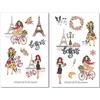 Jellyfish Stickers Set di adesivi Ragazza a Parigi | Adesivi floreali | Adesivo per diario | Adesivo floreale | Adesivo per planner | Adesivo vacanza | Adesivo bicicletta
