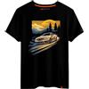 Magmatic - Maglietta C63 AMG Auto Sportiva per Uomo Unisex Bambino, Collezione Sunset Road T Shirt Nera Premium 100% Cotone, Regalo Auto Sportiva, appassionato di Automobili, Fan di Auto