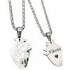 Generico Collana Cuore Anatomico Personalizzata - Incisione sul Retro - Acciaio Inossidabile Unisex - Gioiello Originale e Significativo - Idea Regalo per Lui o per Lei (Argento)