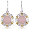 Kanika Jewelry Trove Pink Opal 925 Two Tone Sterling Silver Dangle Earrings