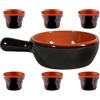 DE SILVA SET BAGNA CAUDA CASSERUOLA 21CM CERAMICA + 6 FORNELLI FORNELLINI BAGNA CAUDA