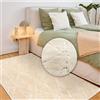 Astra Tappeto moderno per soggiorno, camera da letto, tessuto piatto morbido per interni, tappeto morbido a pelo corto Lou - tappeto romboso crema, 160 x 230 cm