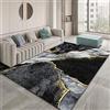 makeups1 Moderno Antiscivolo Lavabile Tappeto Motivo in marmo nero grigio a righe con onde dorate Soggiorno Camera da letto Bagno Cucina Morbido Tappeto 90 X 160 CM