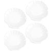 DEARMAMY 4 Piatti per Aperitivo a Conchiglia, Piatti da Dessert in Plastico Bianco Riutilizzabili, per Snack e Noci, 4 Pezzi per Tavola e Feste