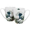 DUO ART GALLERY - Set di 2 bicchieri classici da 360 ml, motivo: The Great WAVE inspired by HOKUSAI, New Bone China
