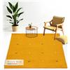 carpetfine Tappeto di lana Gabbeh Uni piazza Giallo 150x150 cm | Tappeto moderno per soggiorno e camera da letto