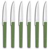 Comas Willow 3112 - Set Di 6 Coltelli Da Carne Con Manico Strutturato, in Acciaio Inox, ABS, 22, Colore:, Green, Verde, Cm