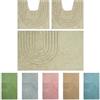 Olivo Tappeti OLIVO.shop | PARURE MODERN, Set Tappeti Bagno 3 pezzi, Tappeti bagno antiscivolo, Tappeto bagno cotone, Tappeti bagno lavabili, vari colori (MODERN BEIGE)