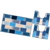 emmevi Tappeto Bagno Soffice Antiscivolo Assorbente Morbido Scendiletto Doccia mod.LILLA SET 3 PEZZI BLU