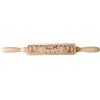 DAZZLEEX Mattarello, Mattarello di Natale, Goffratura Mattarello, Mattarello in legno stampato natalizio 35 cm di lunghezza, 4 cm di diametro resistente all'umidità Per Biscotti Natalizi Fai Da Te (D)