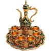 LOCADENCE Set da Caffè Vintage, Set da Tè Turco Europeo Vintage con 6 Tazze da Caffè e Vassoio da Tè Set da Teiera di Lusso per Tavolo da Pranzo, Tavolino da Caffè, Tavolo (Gold Green)