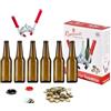 Firmadigaranzia srl 20 Pz Bottiglia Birra VETRO vuota 660 ml con tappi corona 26 mm LONGNECK in vetro di colore abra Completa di Tappo Corona 26 mm E TAPPATRICE TIP TAP - KIT per fare la birra ARTIGIANALE