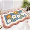 KRYCRHIA Tappeto da bagno a forma di fiore, morbido, accogliente, floreale, erba, muschio, funky shaggy, antiscivolo, soffice e assorbente, lavabile in lavatrice, per bagno, vasca e doccia, decorazione