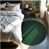 TecTake® Tappeto Salotto, Tappeto Pelo Corto, Tappeti Salotto Design Elegante, Tappetino morbido, Lavabile in Lavatrice, Ideale per Sala da Pranzo, Camera da Letto, Studio, Soggiorno - Verde - Ø 120cm