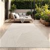 TT Home Tappeto Per Interni Ed Esterni Resistente Alle Intemperie Balcone Camera Da Letto Motivo Scandi Boho Unicolore Aspetto, Colore:Beige Chiaro Crema, Dimensione:120x170 cm