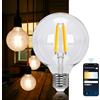 Aigostar Lampadina Vintage Smart, E27 LED 6W Transparente Lampadine Filamento a Globo G95, 850 LM Bianco Caldo Dimmerabile 2700K - 6500K, Compatibile con Alexa e Google Home, 2.4GHz WiFi