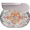 Rururug Tappeto di Design Moderno piccolo Dimensione Antiscivolo Lavabile Ovale, Motivo floreale tradizionale Tappeto Soggiorno Cameretta Divano Corridoio Sala Pranzo 60 X 90 CM