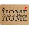 Social crazy Tappeto zerbino personalizzato - personalizzato con nome Famiglia Home Ingresso - cocco naturale ideale per ingressi (Cocco Naturale, 90x60 cm)