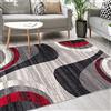 Mazovia Tappeto Moderno - Morbido Pelo Corto - Tappeto da Salotto Oeko-Tex - Tappeto per Ingresso Camera, Da Letto, Cucina, il Soggiorno - Collezione ATENA - Grigio Rosso 300 x 400 cm