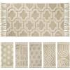 Olivo Tappeti OLIVO.shop Tappeto Bagno in Cotone, Tappeti Bagno Moderni, Lavabile, Tappeto in Cotone, Tappeto Multiuso, Cucina, Ingresso vari disegni e misure Beige CORSICA (50x90 cm, Maiolica)