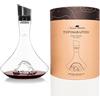 Alaskan MAKER Caraffa per decantare il vino, 1,8 l, borosilicato di alta qualità, soffiato artigianalmente con montagne in rilievo, tappo 3 in 1 (filtro, aeratore e beccuccio) (Monte Rosa)