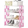 HOgardenME Scarpiera a griglia in metallo antipolvere, scarpiera per camera da letto o corridoio, organizer salvaspazio per scarpe da ginnastica, tacchi e sandali, 45,5 x 18,5 x 49,8 cm (rosa)