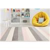 Carpeto Rugs Tappeto Bambini Morbido - Tappeto Cameretta - Tappeto Pelo Corto Moderno Geometrico - Tappeti Camera da Letto Grandi Dimensioni - Rosa Grigio - 140 x 190 cm