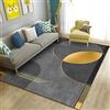 makeups69 Tappeto Soggiorno Tappeti Camera Da Letto, Tappeto Pila Corta Moderno Soffice Antiscivolo Lavabile Tappeti Cucina Salotto,Geometria semplice grigio dorato 160 x 230 cm