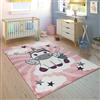Paco Home Tappeto Per Bambini Stanza Dei Bambini Femminucce Moderno Unicorno Su Nuvole In Rosa Lilla, Dimensione:133 cm quadrato