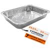 G.M. DISTRIBUZIONE GM - 50 Contenitori in Alluminio 8 Porzioni 2625 cc Senza Coperchio, Vaschette Rettangolari Extra Grandi per Forno e Congelatore, Gastronomia e Catering - 32,2×26,2×4h cm