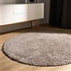 benuta Basic Tappeto salotto a pelo alto Sohari - Talpa 80 cm Rotondo - Minimalista - Morbido lavabile - Camera letto, corridoio, sala pranzo, soggiorno - Pavimento riscaldato