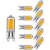 OUGEER Confezione da 10 Lampadine LED G9 2W Equivalente a 20W G9 Lampadina Alogena Bianco Caldo 3000K 200LM AC 220-240V, Non Dimmerabile, Materiale di vetro