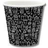 GRADISCO 500 Bicchieri in Carta per Caffe Cappuccino Thè Nero Fantasy 100% Biodegradabili e Riciclabili in Cartoncino Rivestito in PE per Bevande Calde Monouso Usa e Getta (500, 90ml)