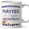 Mugffins Tazza Personalizzata in ceramica per ARCHITETTO uomo 11 oz / 350 ml - In italiano - Migliore dell'universo - Idea regalo per compleanno, anniversario, natale, laurea