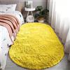 Reyox Tappeto Ovale Moderno Peloso Morbida Soffici Antiscivolo Tappetino a Pelo Lungo per Soggiorno Camera da Letto giallo 80 x 120 cm