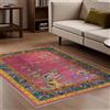 Generic Tappeto vintage grande per soggiorno, 200 x 250 cm, camera da letto, antiscivolo, lavabile, per studio, cucina, ufficio, sala da pranzo, orientale, tradizionale, floreale, giallo, magenta